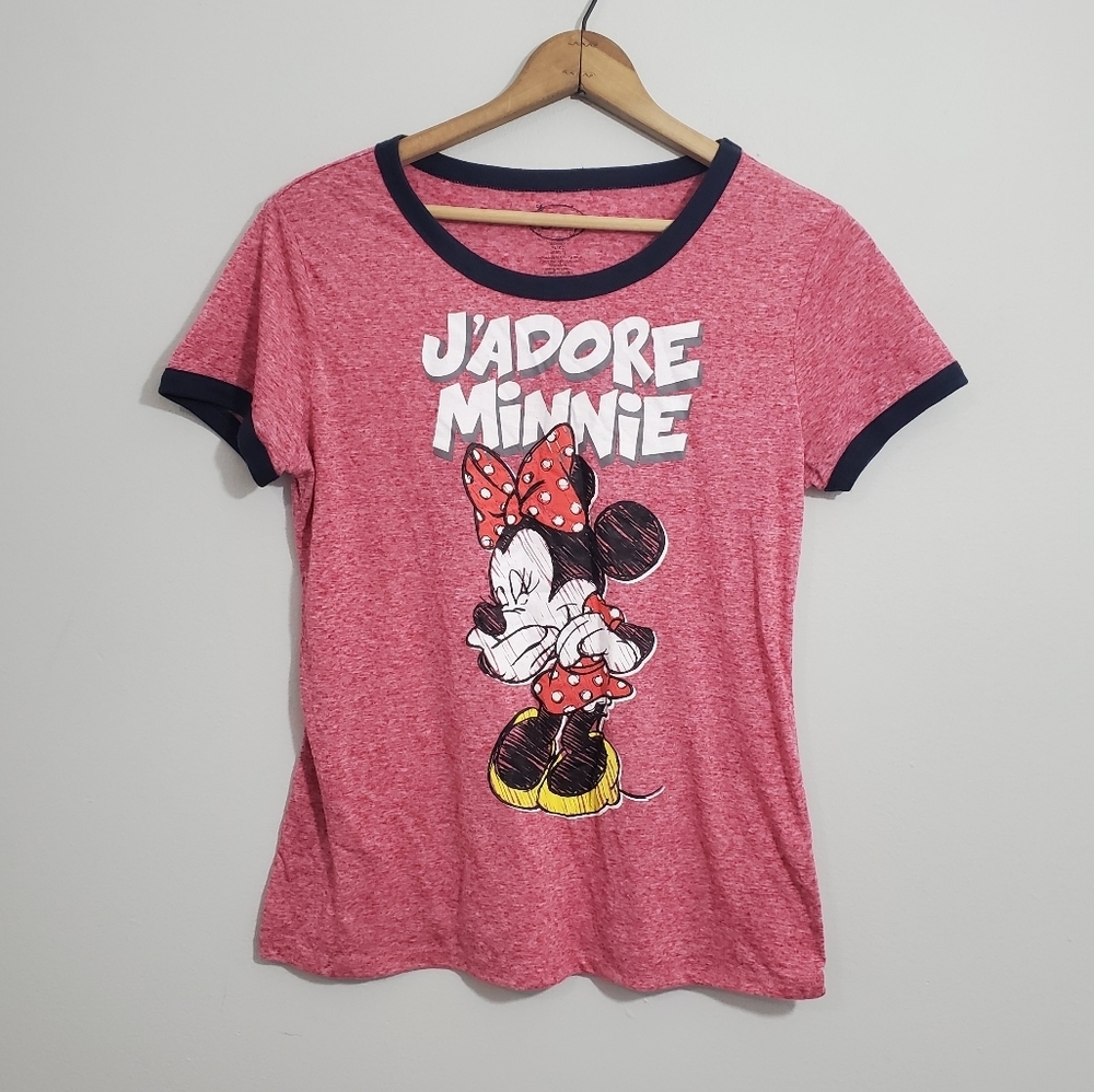 Disney Marled Red "J'adore Minnie" Print Tee